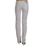Costume National White Cotton Slim Fit Straight Jeans Pants