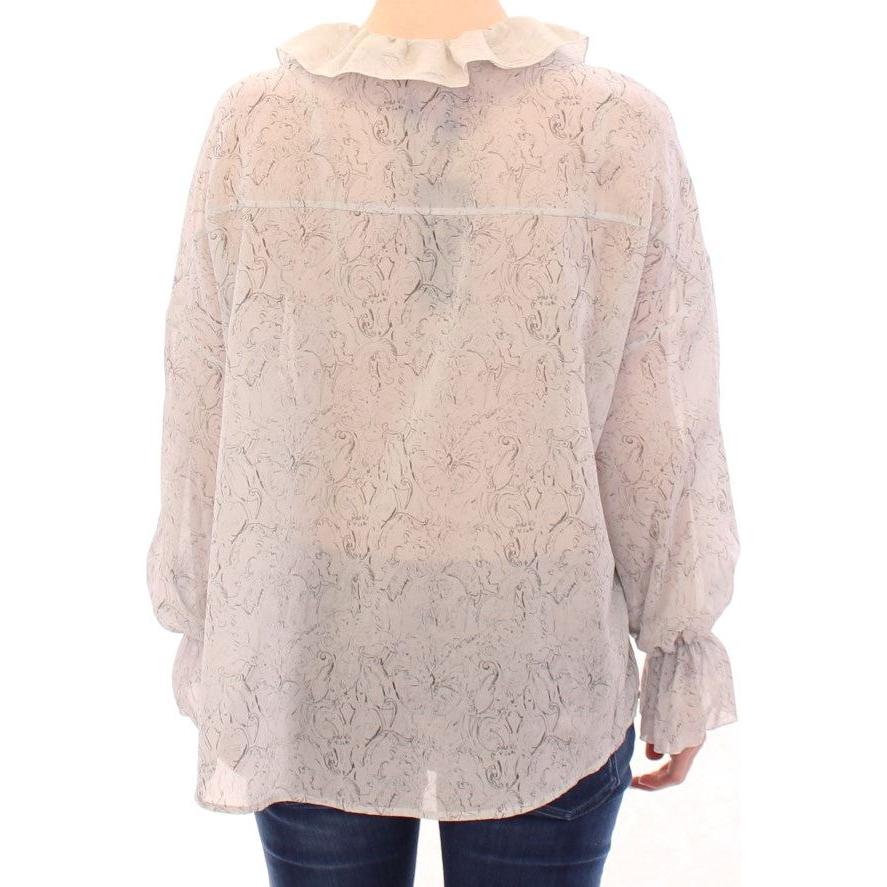 Vika Gazinskaya Blue Cotton Blouse Tunic