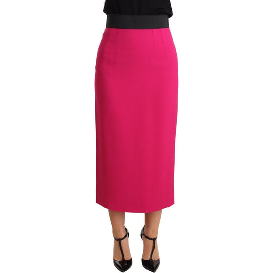 Dolce & Gabbana Pink High Waist Stretch Pencil Straight Skirt Skirt