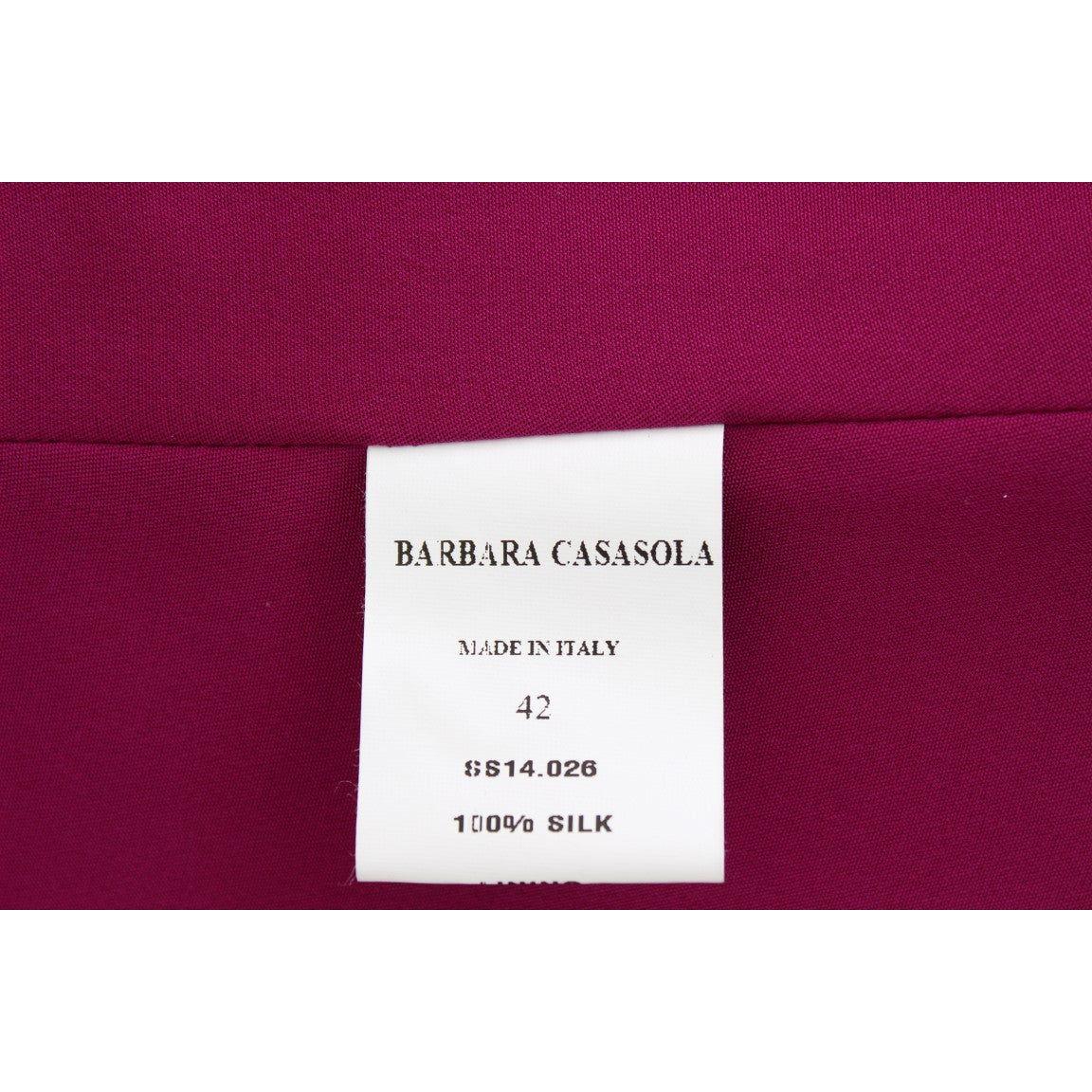 Barbara Casasola Purple Silk Sleeveless Blouse Top