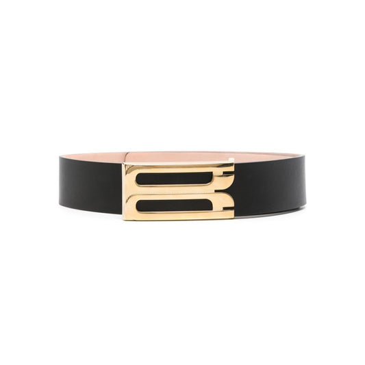Victoria Beckham Jumbo Frame logo-buckle leather belt Belts