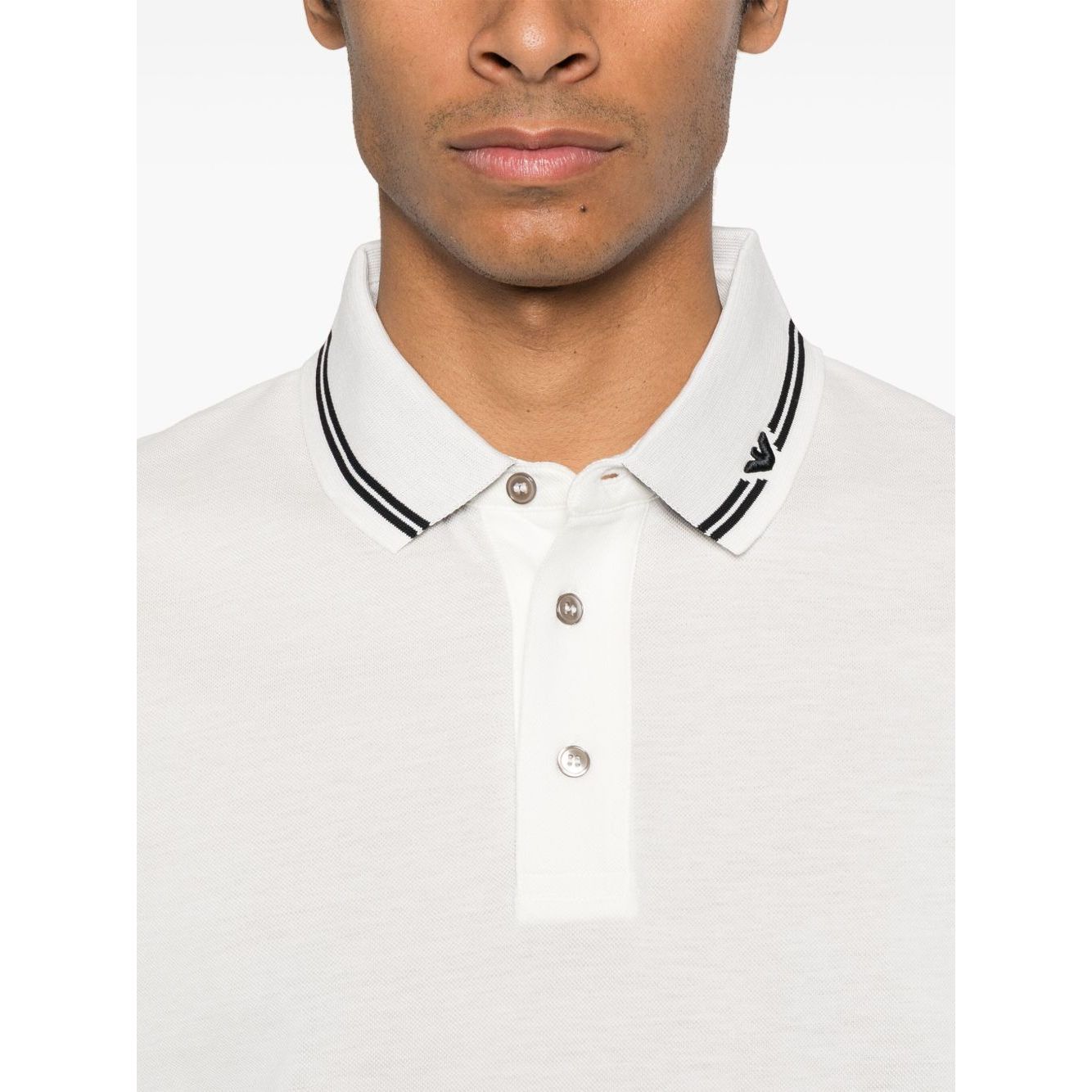 Emporio Armani Piqué polo shirt with piped collar