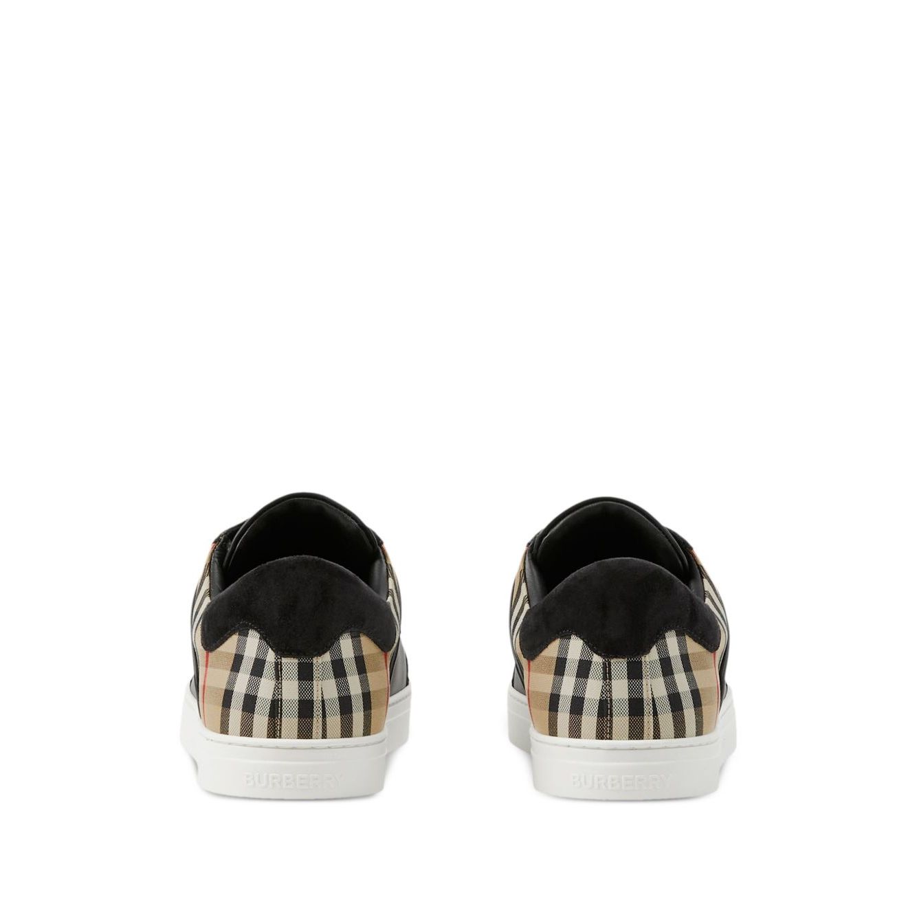 Burberry Leather, suede and check sneakers