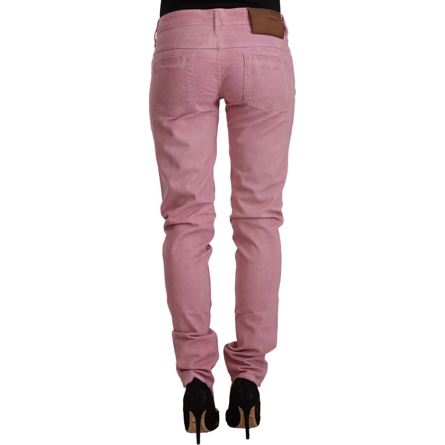 Acht Pink Cotton Slim Fit Women Denim Skinny Jeans