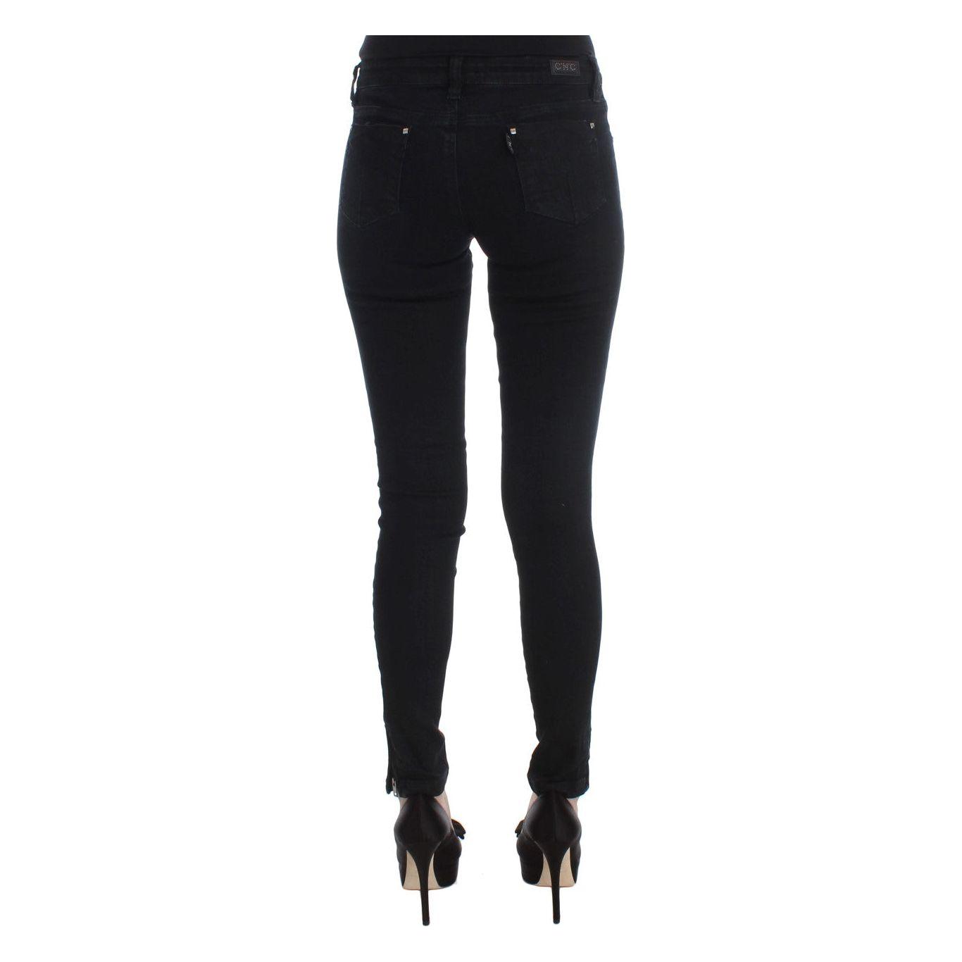 Costume National Black Cotton Slim Fit Denim Jeans Jeans & Pants
