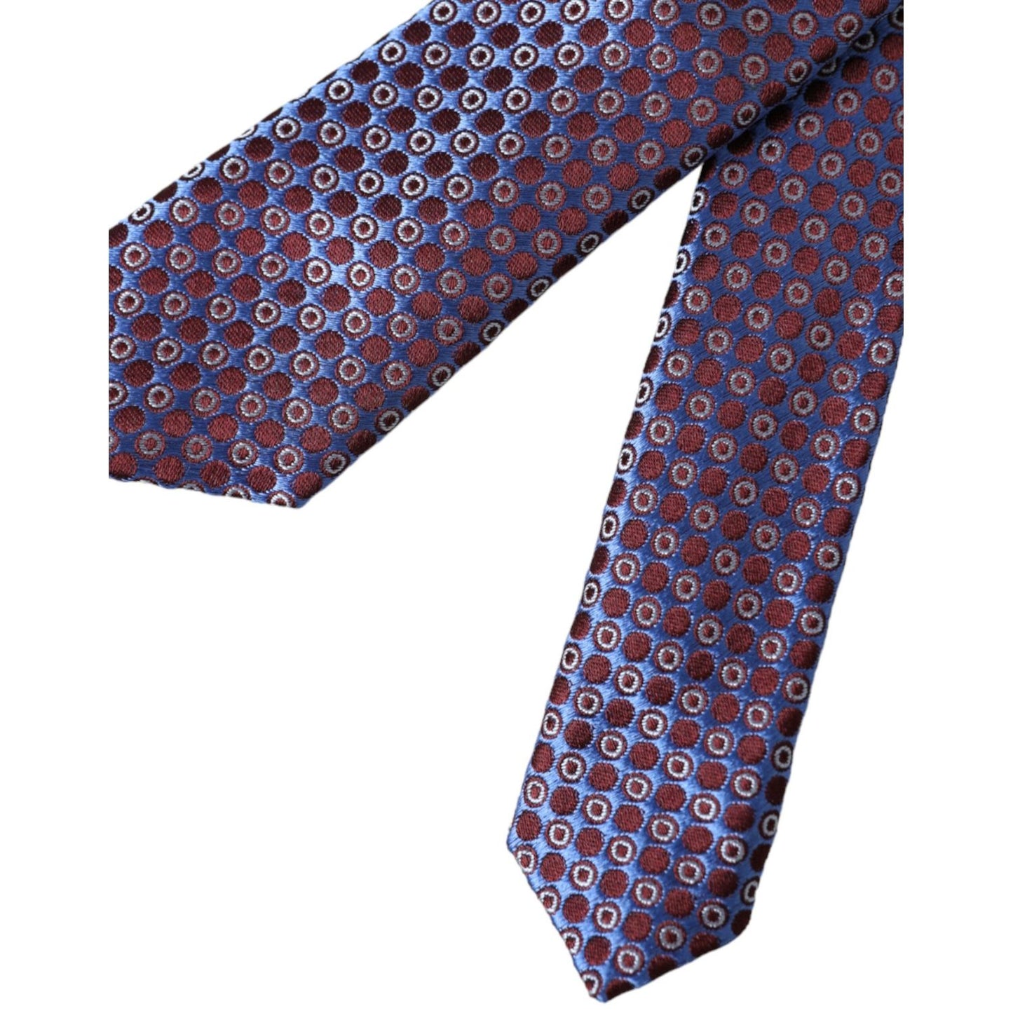 Dolce & Gabbana Blue Purple Patterned Silk Adjustable Men Tie