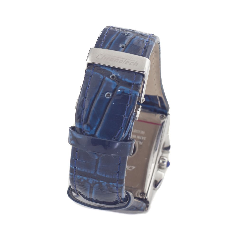 Chronotech Blue Leather Dress Watch