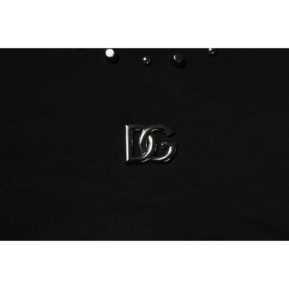 Dolce & Gabbana Black Logo Stud Pullover Sweatshirt Sweater Dolce & Gabbana