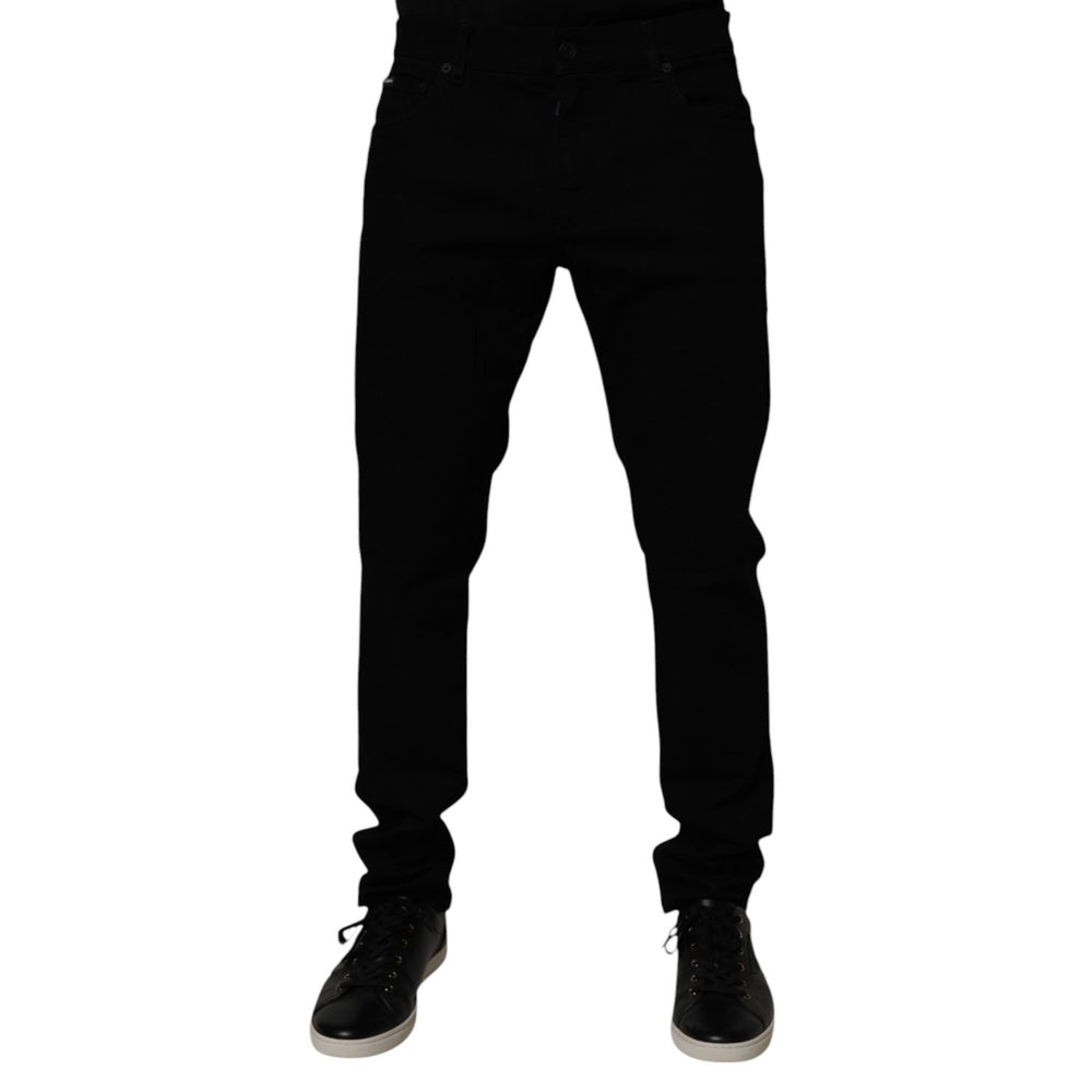 Dolce & Gabbana Black Cotton Stretch Slim Fit Men Denim Jeans