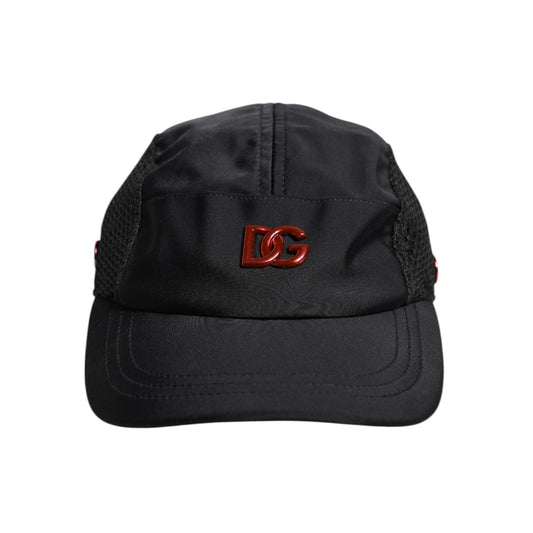 Dolce & Gabbana Black Nylon Logo 6 Panels Baseball Cap
