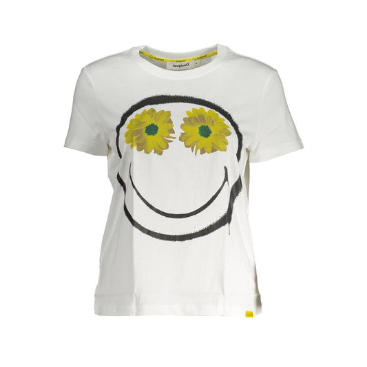 Desigual White Cotton Women T-Shirt