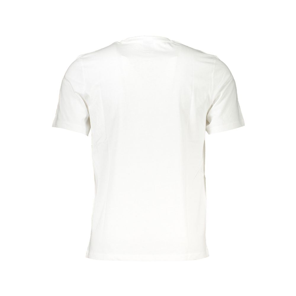 Back view of North Sails White Cotton T-Shirt, short sleeved with crew neck and logo print.