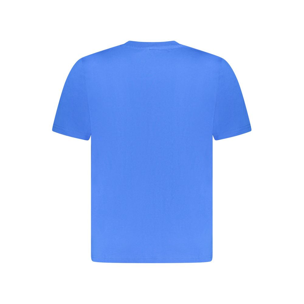 Back view of North Sails Blue Cotton Men T-Shirt showcasing sleek design and quality fabric.