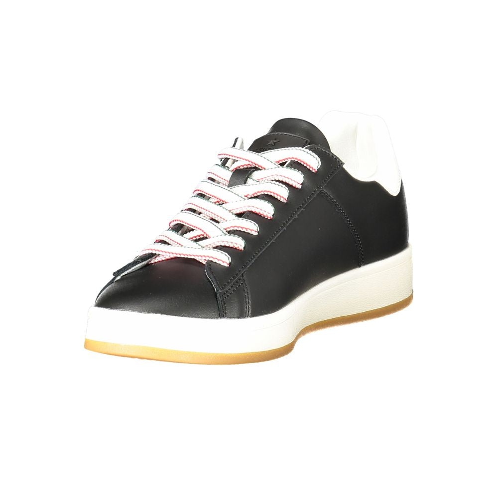 Esercito 1659 Black Leather Men Sneaker with contrasting details and iconic logo, highlighting modern athletic style.