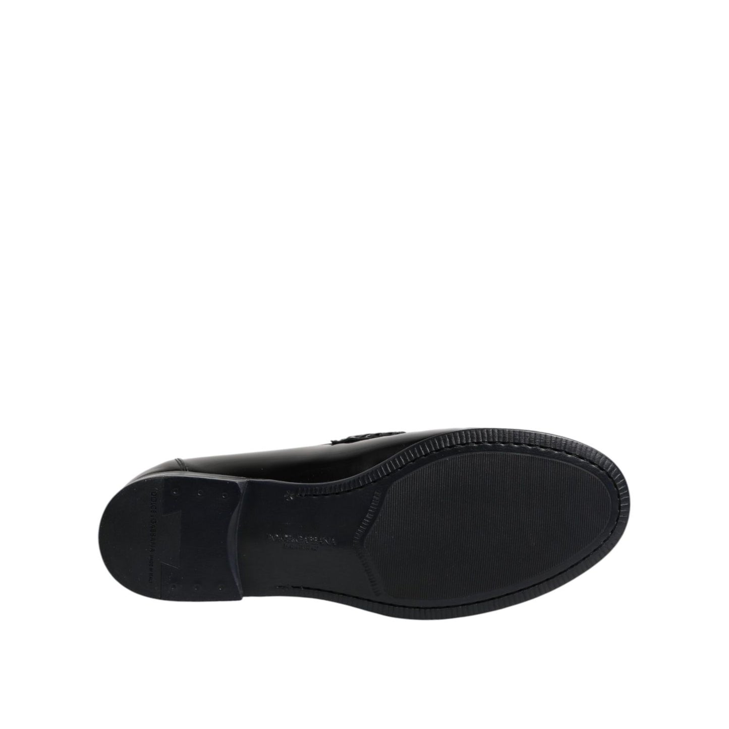 Dolce & Gabbana Black Leather Slip On Loafers Dress Shoes