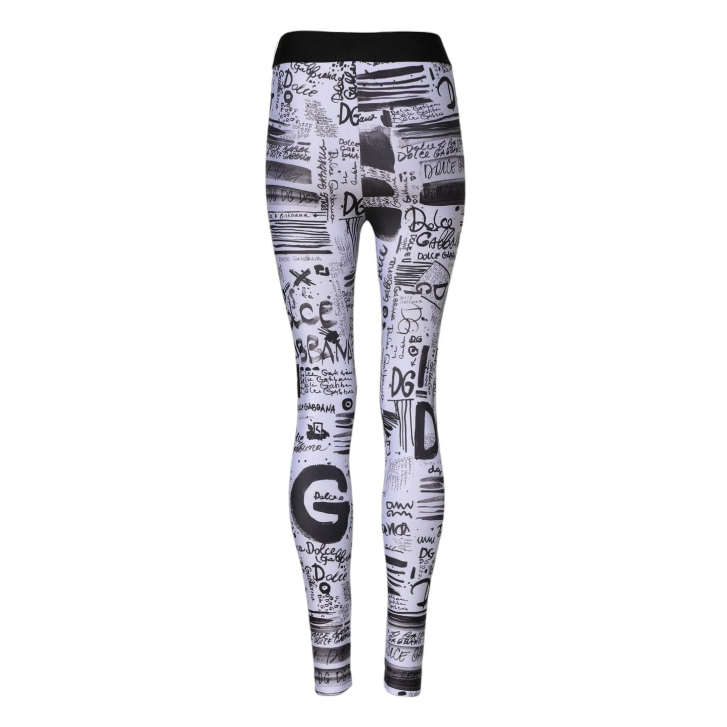 Dolce & Gabbana White Graphic HighWaist Skinny Leggings Pants