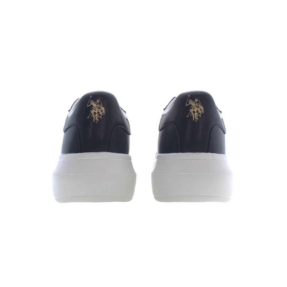 Back view of U.S. POLO ASSN. Blue Polyester Sneaker with logo and contrasting details