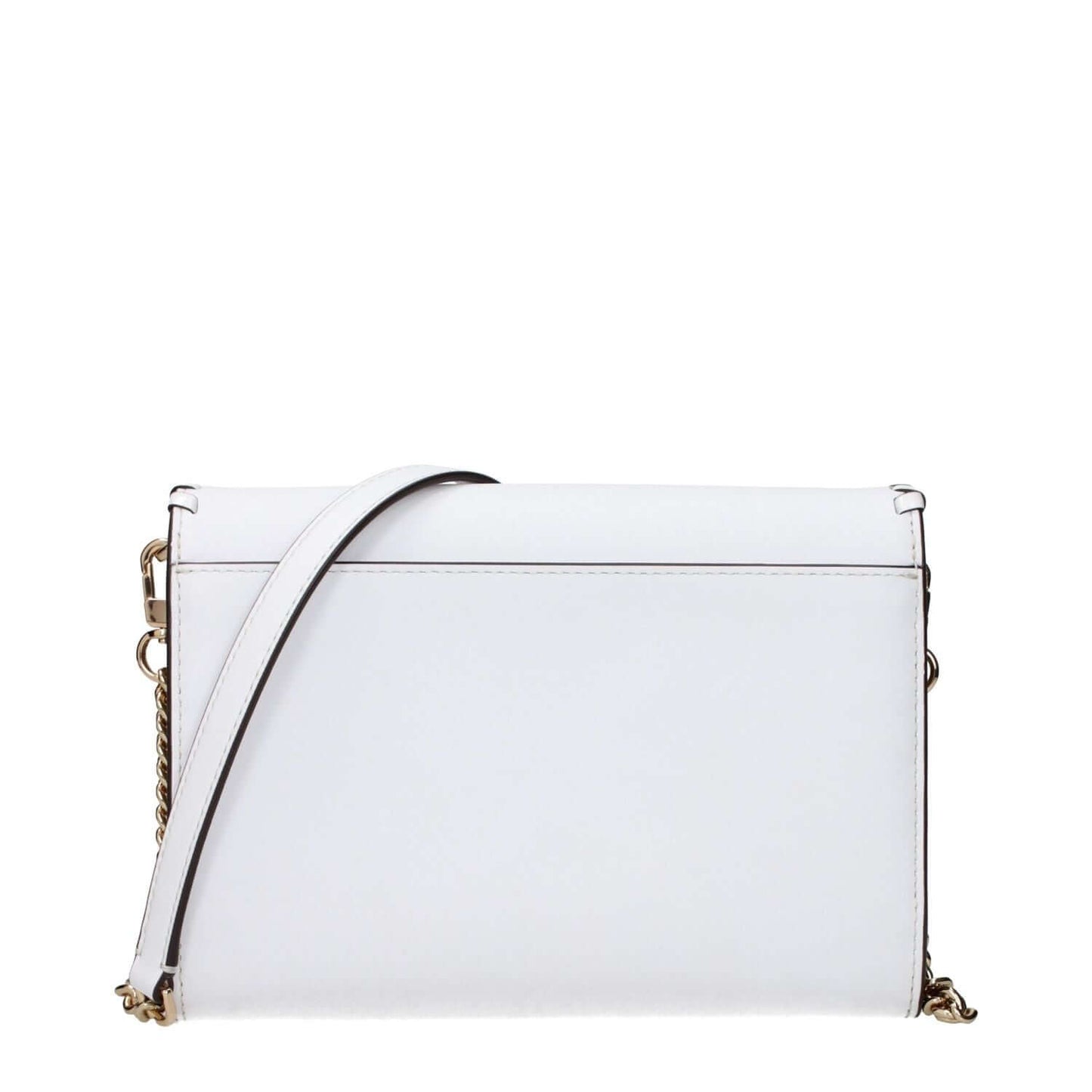 Tory Burch White Leather Clutch Bag with front logo, vintage effect, and removable shoulder strap, MPN 167906137, code F83428