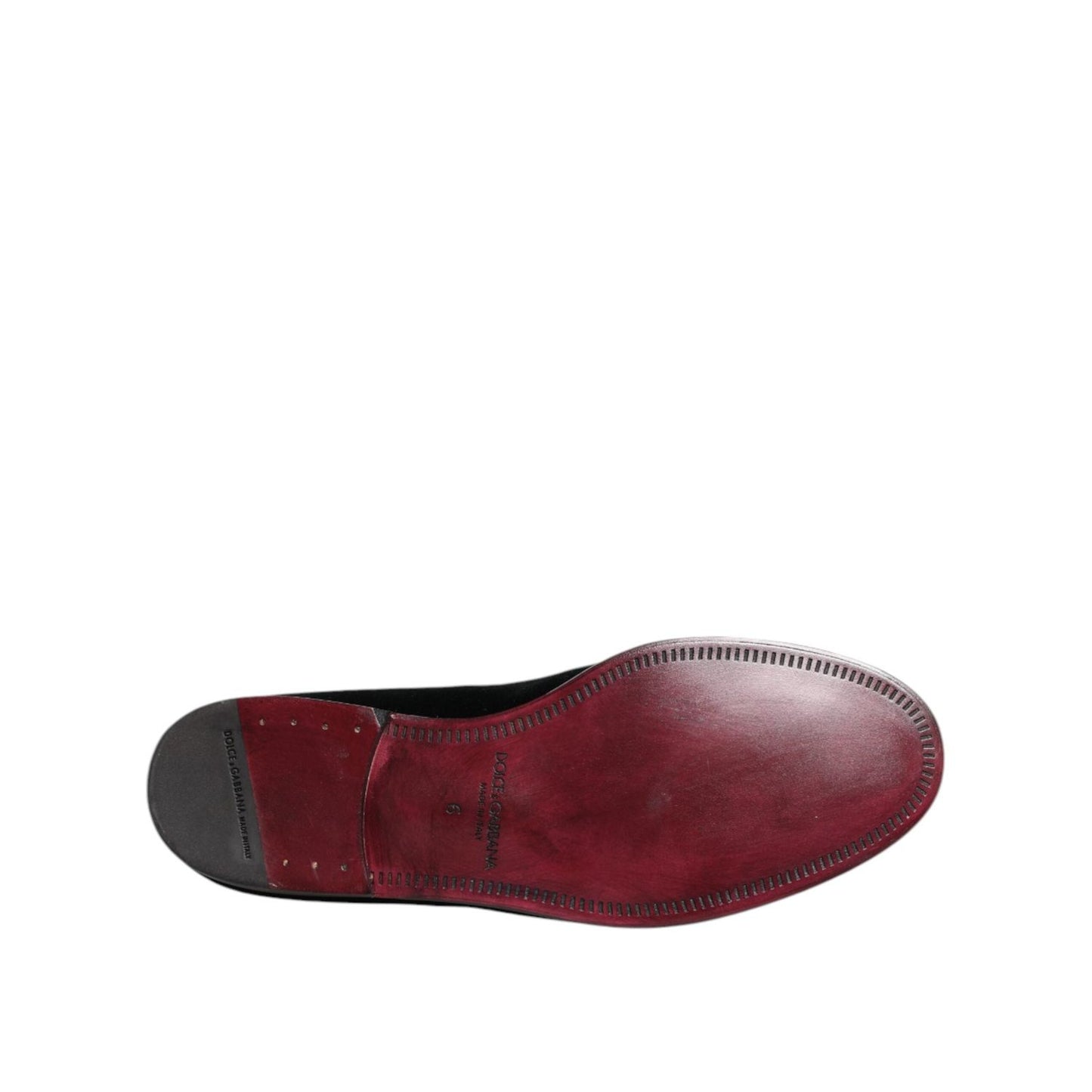 Dolce & Gabbana Black Velvet Loafers Formal Men Dress Shoes