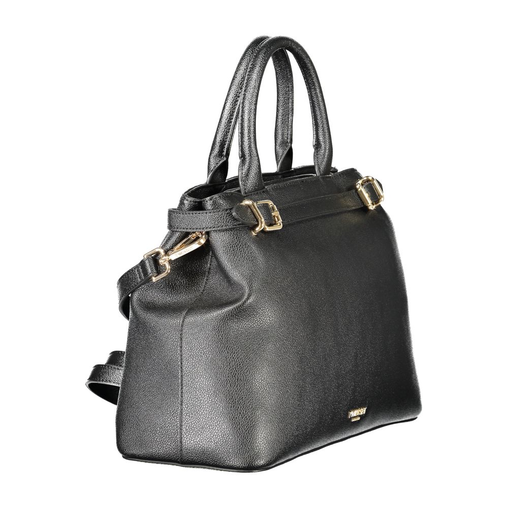 Twinset Black Polyethylene Women Handbag with detachable shoulder strap and dual compartments