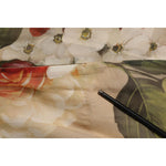 Close-up of floral pattern on Dolce & Gabbana Beige Floral Sleeveless A-line Mini Dress fabric.