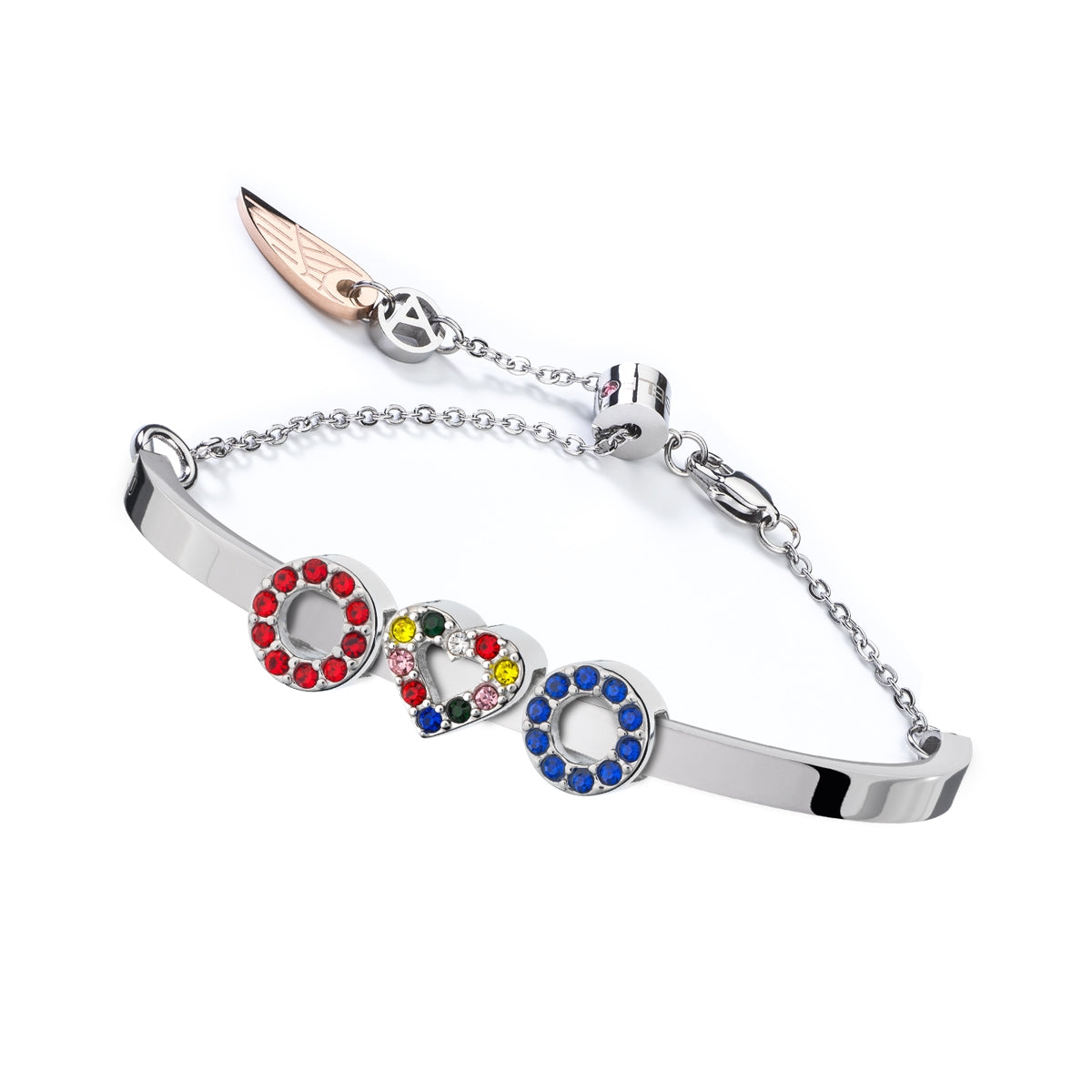 Stylish bracelet from AN JEWELS JEWELRY Mod. ANPULSEIRALI16 with colorful gemstone design and a sleek silver finish.