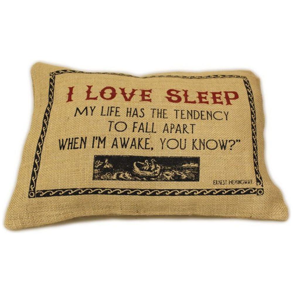 CUSCINI LETTERARI - Copricuscino in Juta lavata / Juta washed pillow case LOVE SLEEP - Size 38x25cm CUSCINI LETTERARI