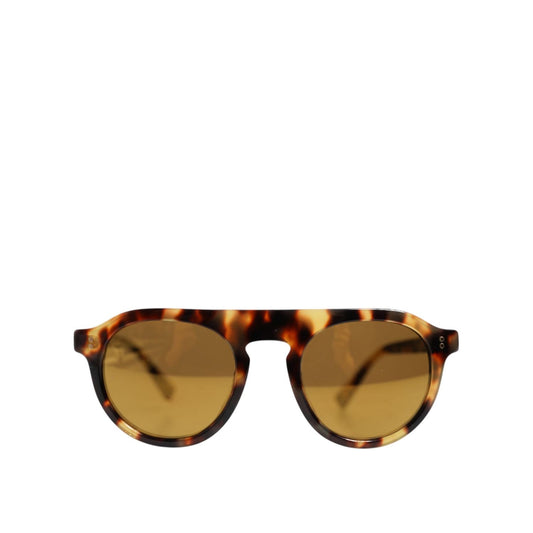 Dolce & Gabbana Brown Acetate Round Leopard Print Eyewear Sunglasses