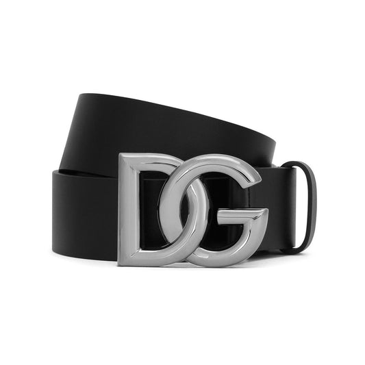 Dolce & Gabbana Calfskin belt with crossed DG logo buckle Belts