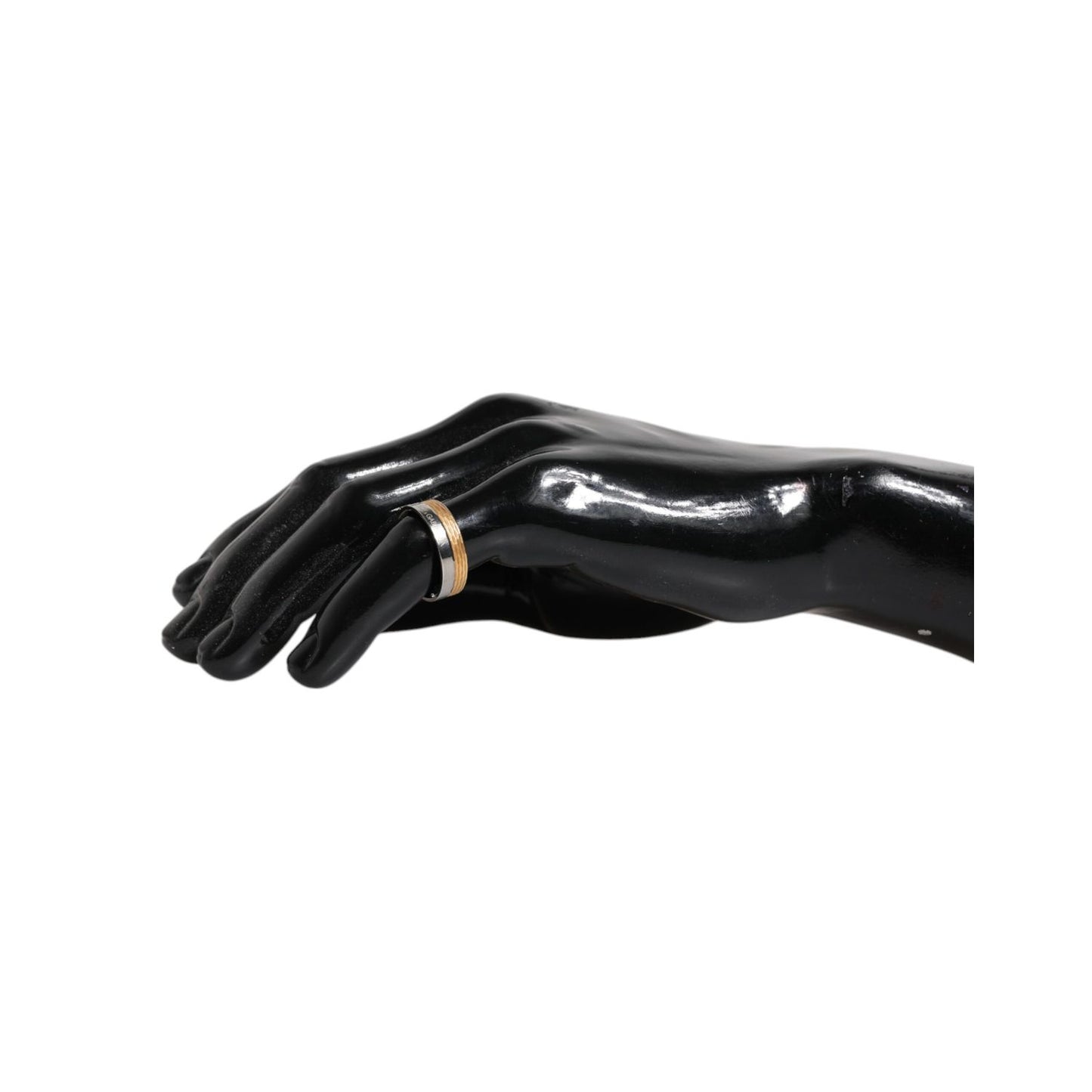 Dolce & Gabbana Gold Silver Tone Real Brass DG Logo Ring