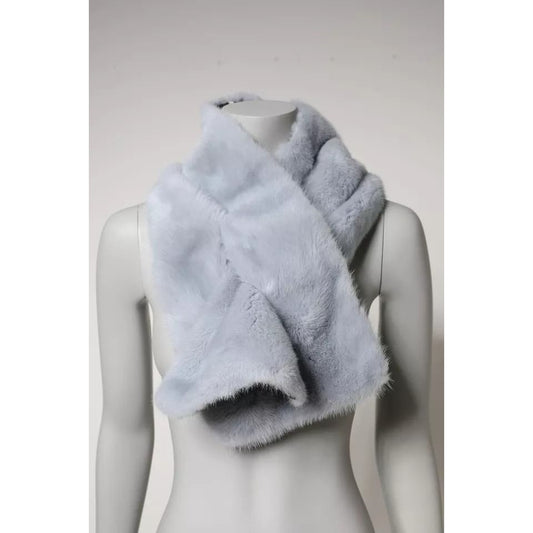 Dolce & Gabbana Powder Blue Mink Fur Neck Warmer Scarf