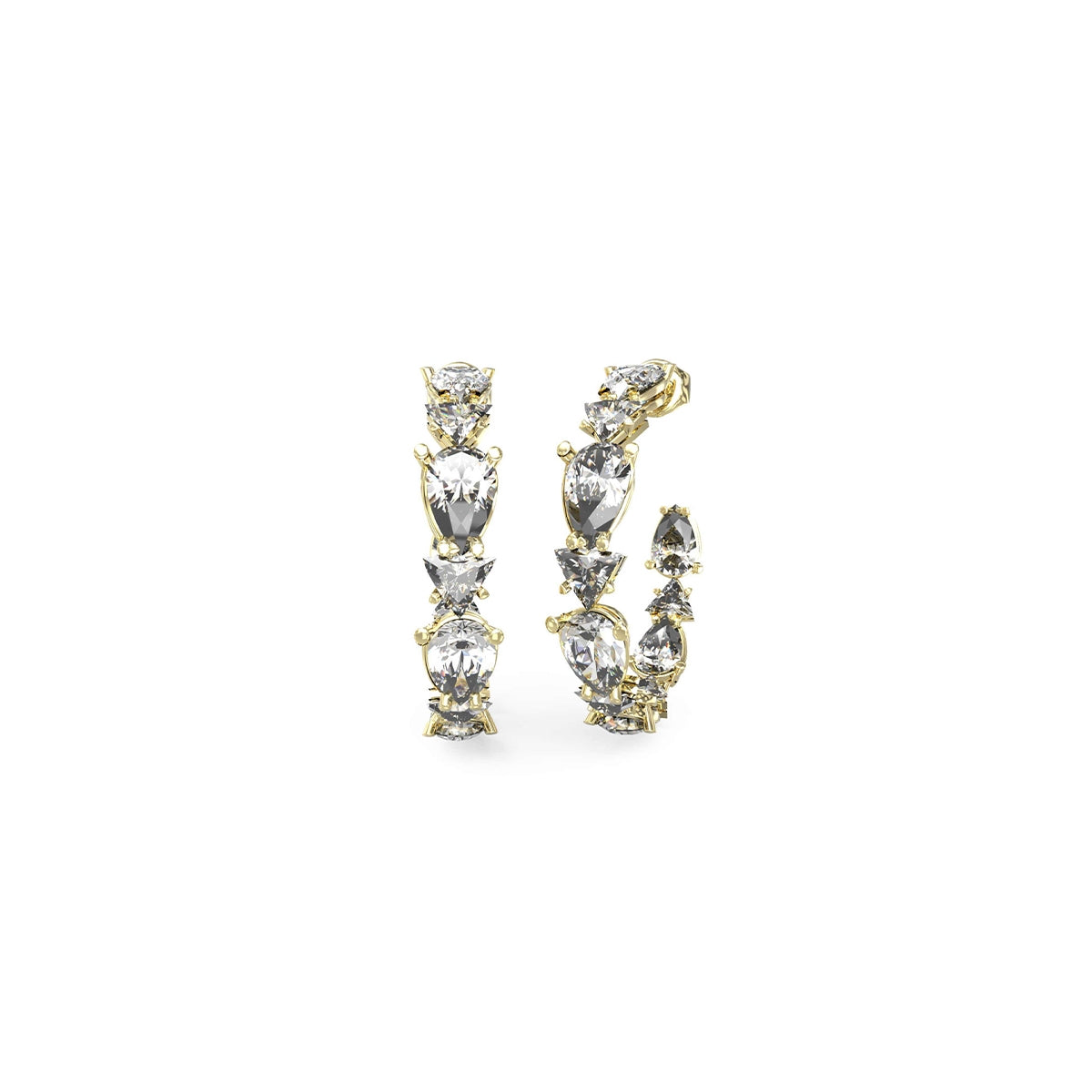 Elegant earrings featuring stones from the GUESS JEWELS JEWELRY Mod. JUBE04409JWYGT-U collection, showcasing a luxurious design.