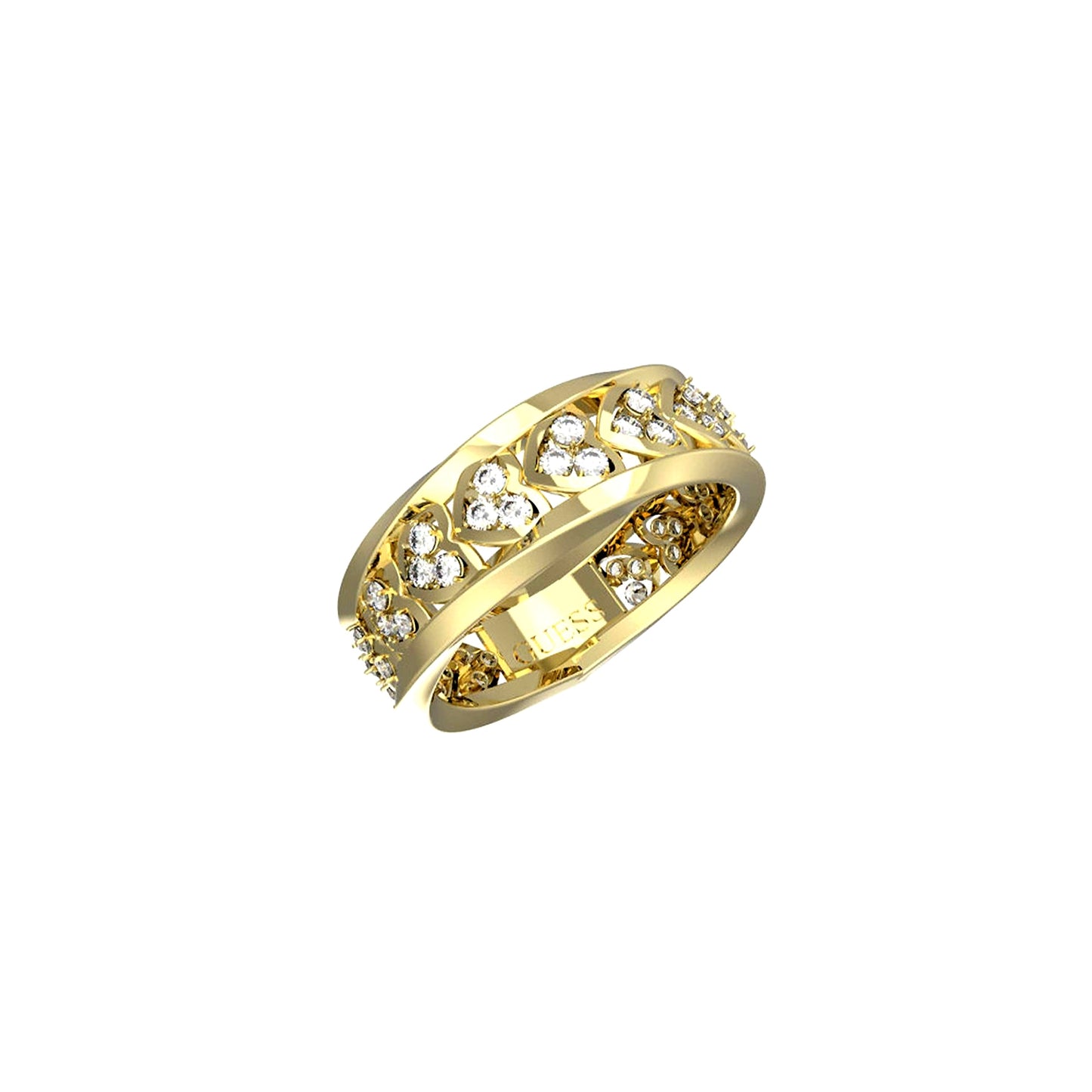 GUESS JEWELS JEWELRY Mod. JUBR04605JWYG56 gold ring with embedded gemstones