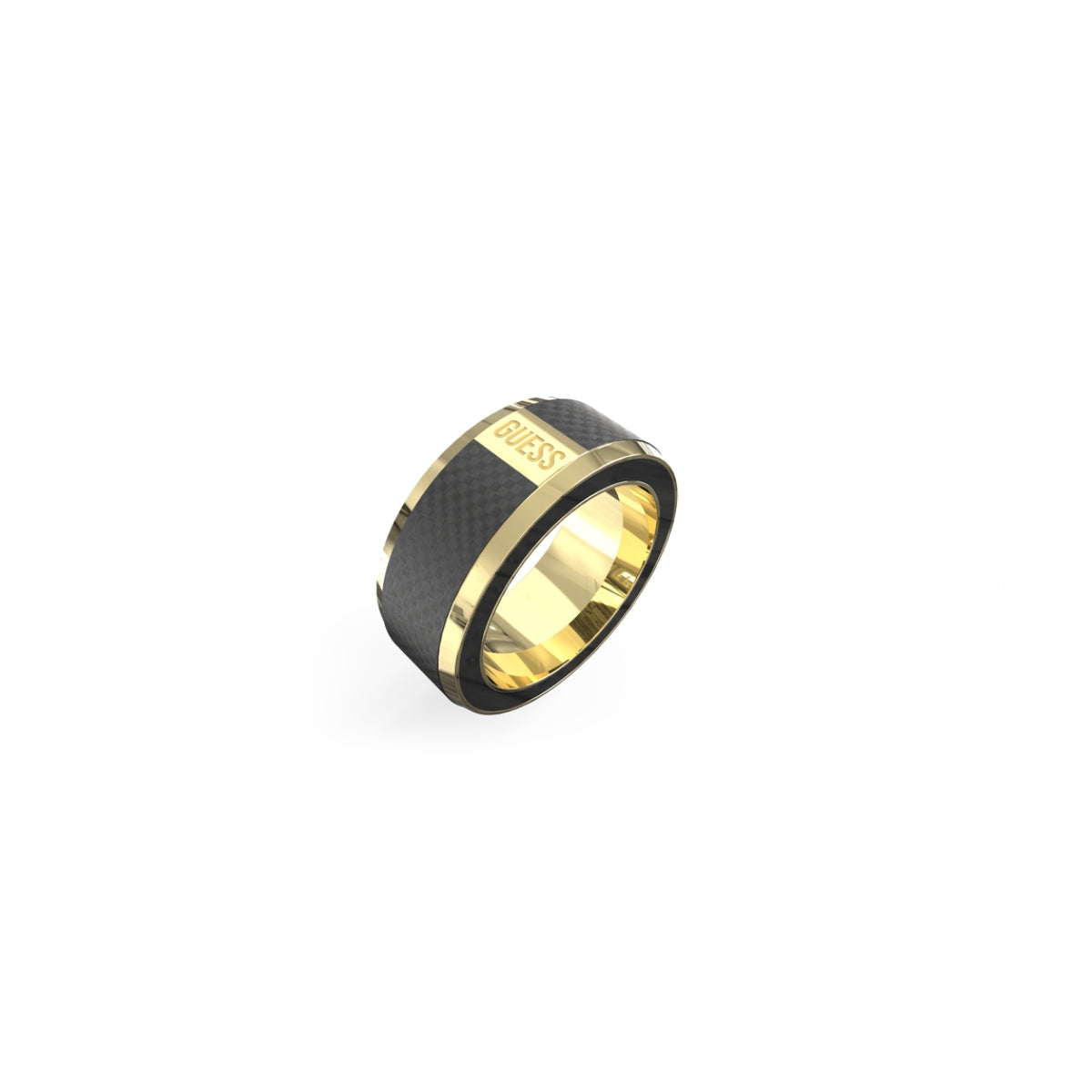 GUESS JEWELS JEWELRY Mod. JUMR04048JWYGBK64 elegant gold and black ring