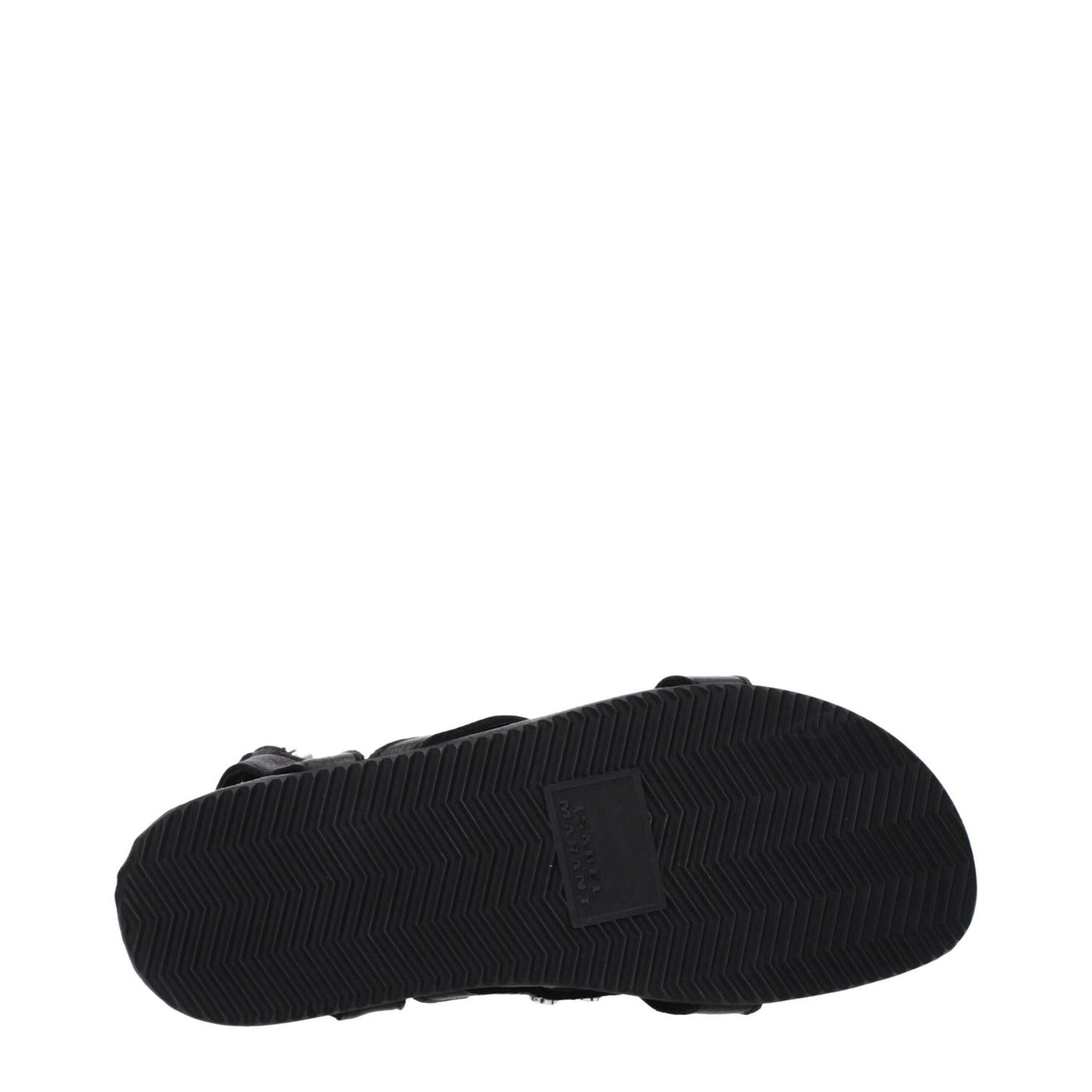 Isabel Marant Black Leather Sandals showing sole design and texture, MPN SD0208FAC1B09S01BK, code F84893