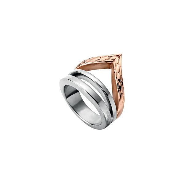 JUST CAVALLI JEWELS JEWELRY Mod. JCRG00110406 silver and rose gold ring design