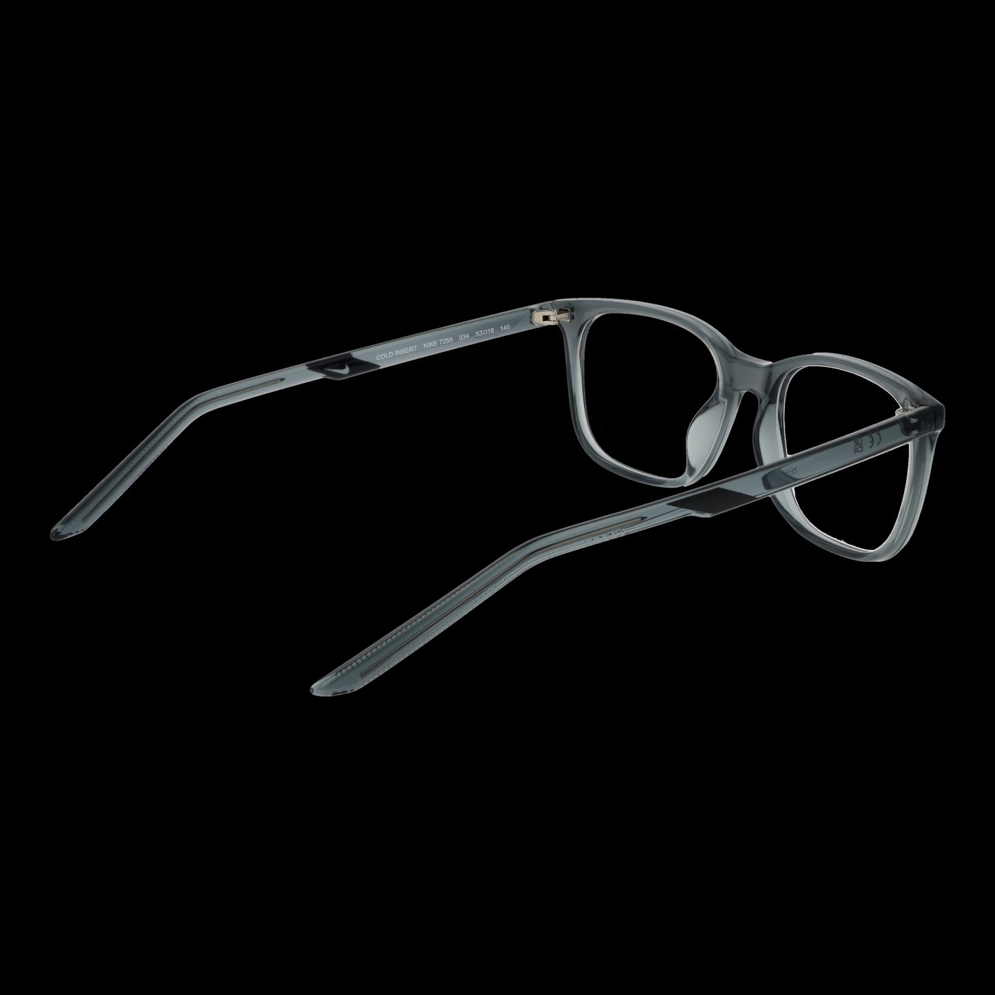 NIKE MOD. NK7255 53034 stylish women's eyeglasses with sleek, black frames on a black background. Perfect for fashionable ladies.