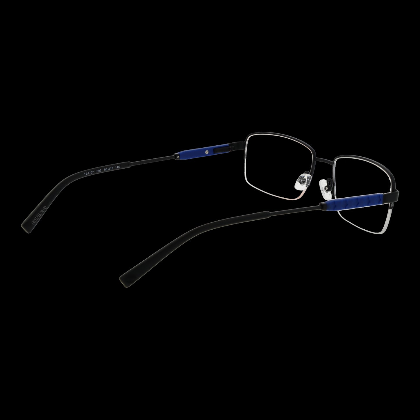TIMBERLAND MOD. TB1707 56002 gent's eyewear with sleek black frame and blue accents, perfect for modern style and comfort.