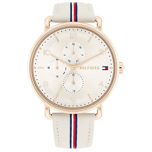 TOMMY HILFIGER Mod. 1782659 ladies quartz watch with mineral dial, 40mm case, and water resistance, featuring official packaging.