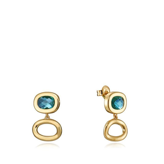 VICEROY JEWELS Mod. 13177E100-52 lady earrings in gold with blue stones, silver 925°, quartz movement, 3 ATM water resistance