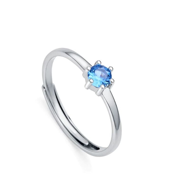 VICEROY JEWELS Mod. 9115A015-33 elegant lady's silver ring with blue gemstone, quartz movement, 3 ATM water resistance, in official box.