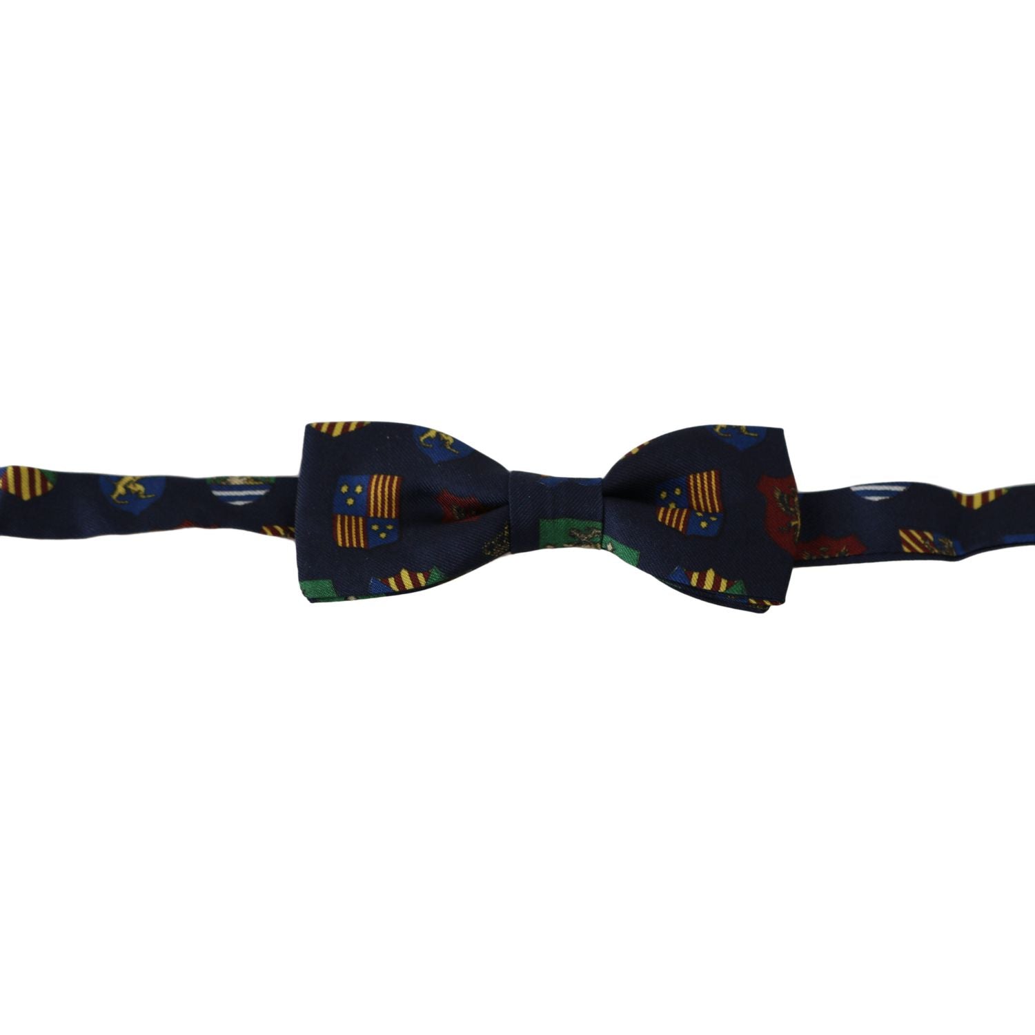 Dolce & Gabbana Blue Flags 100% Silk Adjustable Neck Papillon Men Bow Tie