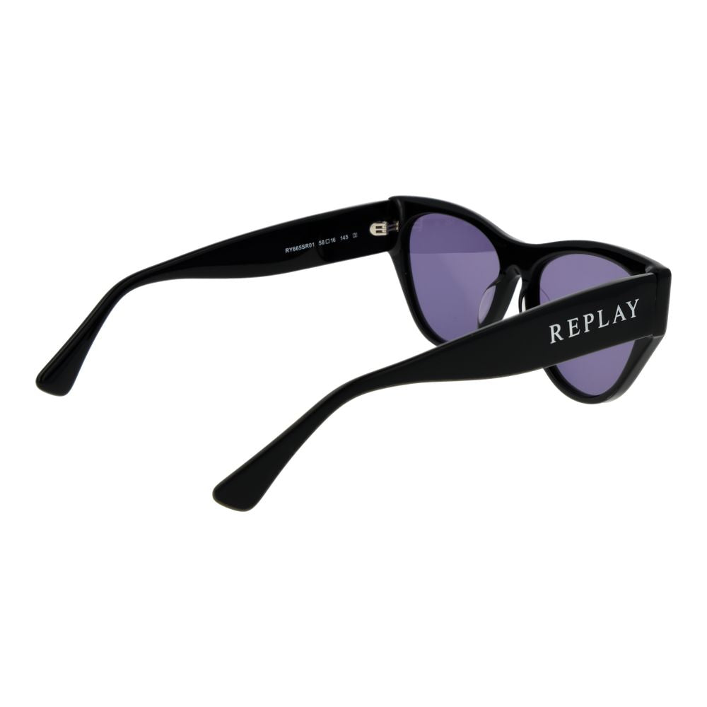 Replay Black Plastic Sunglasses