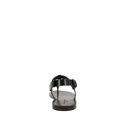 Saint Laurent Black Calfskin Strap-On Sandals