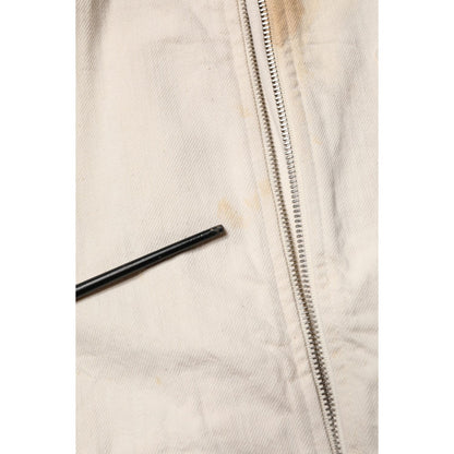 Dolce & Gabbana Off White Cotton Full Zip Denim Men Blouson Jacket