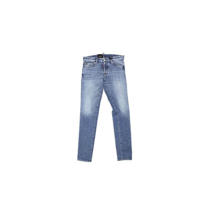 Dsquared² Blue Cotton Straight-Leg Jeans