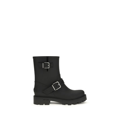 Jimmy Choo Black Polyurethane Rain Boots 1728,72470364320,Black,Boots - Shoes,EU37/US7,EU38/US8,EU39/US9,EU40/US10,EU41/US11,Jimmy Choo,New with tags,Rain Boots - Boots - Shoes,Shoes,Women