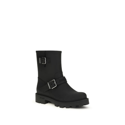 Jimmy Choo Black Polyurethane Rain Boots 1728,72470364320,Black,Boots - Shoes,EU37/US7,EU38/US8,EU39/US9,EU40/US10,EU41/US11,Jimmy Choo,New with tags,Rain Boots - Boots - Shoes,Shoes,Women