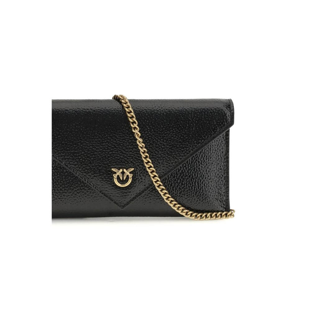 PINKO Black Calf Leather Bos Taurus Handbag