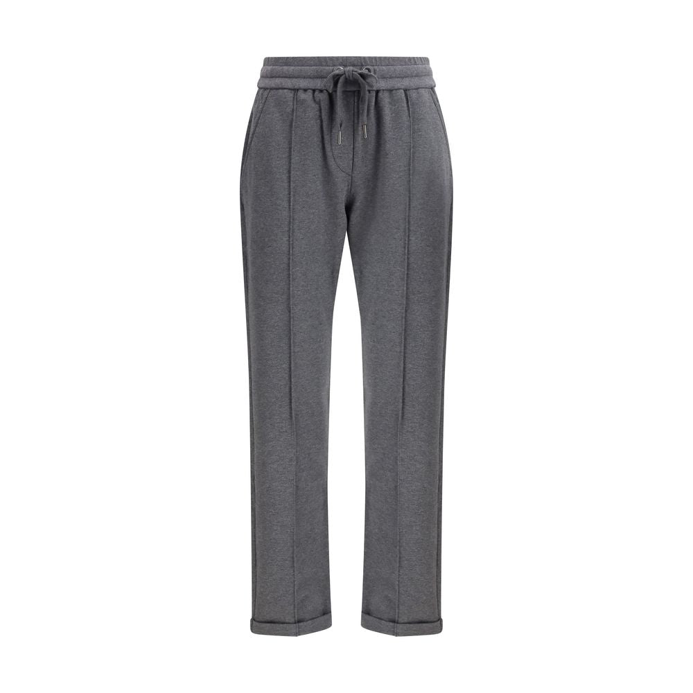 Brunello Cucinelli Gray Cotton Casual Pants 1728,72470364320,Brunello Cucinelli,Casual Pants - Pants - Clothing,Clothing,Gray,New with tags,Pants - Clothing,Women,XL